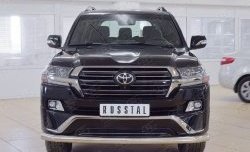 Защита переднего бампера из трубы диаметром 76 мм SLITKOFF (длинная) Toyota (Тойота) Land Cruiser (Лэнд)  200 (2015-2021) 200 2-ой рестайлинг