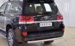 14 399 р. Защита заднего бампера (Ø76 мм дуга, нержавейка) SLITKOFF  Toyota Land Cruiser  200 (2015-2021) 2-ой рестайлинг  с доставкой в г. Нижний Новгород. Увеличить фотографию 2