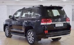 14 399 р. Защита заднего бампера (Ø76 мм дуга, нержавейка) SLITKOFF  Toyota Land Cruiser  200 (2015-2021) 2-ой рестайлинг  с доставкой в г. Нижний Новгород. Увеличить фотографию 3