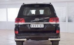 Защита заднего бампера (Ø76 мм уголки, нержавейка) SLITKOFF Toyota (Тойота) Land Cruiser (Лэнд)  200 (2015-2021) 200 2-ой рестайлинг