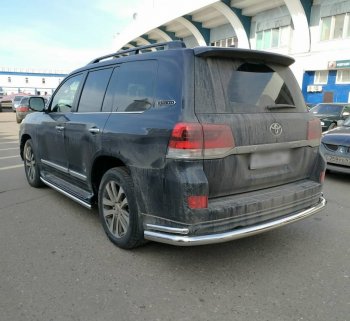 14 749 р. Тройная защита заднего бампера SLITKOFF из труб диаметром 76 и 42 мм SLITKOFF  Toyota Land Cruiser  200 (2015-2021) 2-ой рестайлинг  с доставкой в г. Нижний Новгород. Увеличить фотографию 2