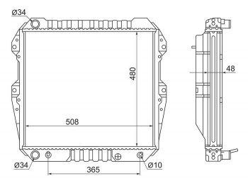 Радиатор двигателя SAT Toyota (Тойота) Land Cruiser (Лэнд)  J70 (1984-1999) J70 5 дв. дорестайлинг, 5 дв. 1-ый рестайлинг