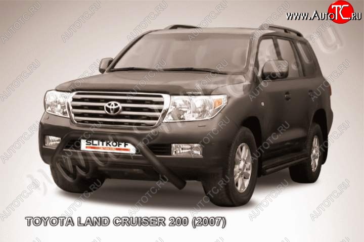 14 599 р. Кенгурятник d76 низкий широкий с перемычкой Toyota Land Cruiser 200 дорестайлинг (2007-2012) (Цвет: серебристый)  с доставкой в г. Нижний Новгород