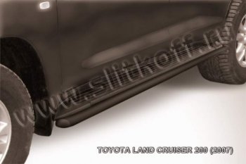 9 649 р. Защита штатного порога d42 Slitkoff  Toyota Land Cruiser  200 (2007-2012) дорестайлинг (Цвет: серебристый)  с доставкой в г. Нижний Новгород. Увеличить фотографию 1