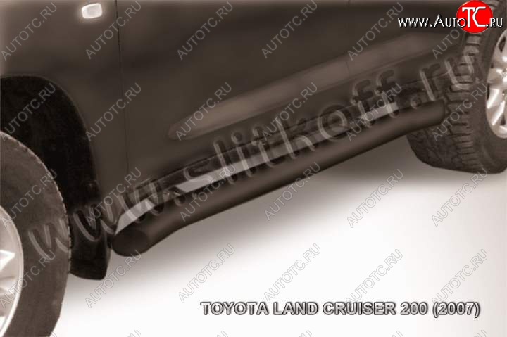 16 849 р. Защита порогов Slitkoff Toyota Land Cruiser 200 дорестайлинг (2007-2012) (Цвет: серебристый)  с доставкой в г. Нижний Новгород