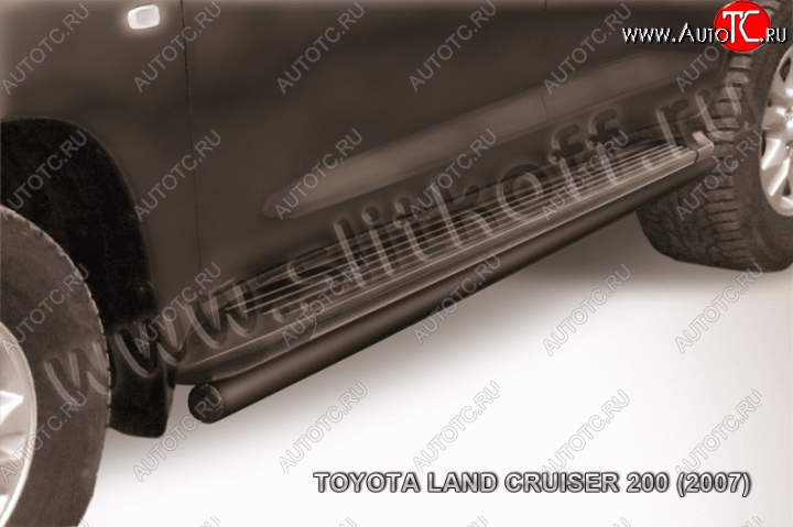 10 599 р. Защита штатного порога d57 Toyota Land Cruiser 200 дорестайлинг (2007-2012) (Цвет: серебристый)  с доставкой в г. Нижний Новгород