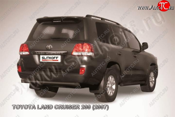 10 999 р. Защита задняя Slitkoff Toyota Land Cruiser 200 дорестайлинг (2007-2012) (Цвет: серебристый)  с доставкой в г. Нижний Новгород