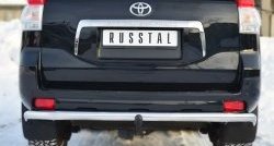 Одинарная защита заднего бампера из трубы диаметром 63 мм Russtal Toyota Land Cruiser Prado J150 дорестайлинг (2009-2013)