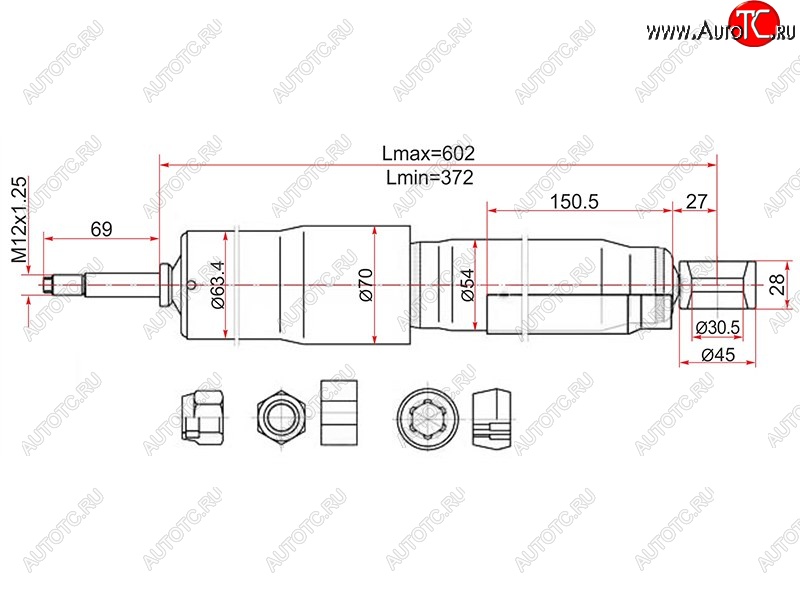 2 399 р. Амортизатор задний LH=RH SAT  Toyota Land Cruiser  80 (1989-1997)  с доставкой в г. Нижний Новгород