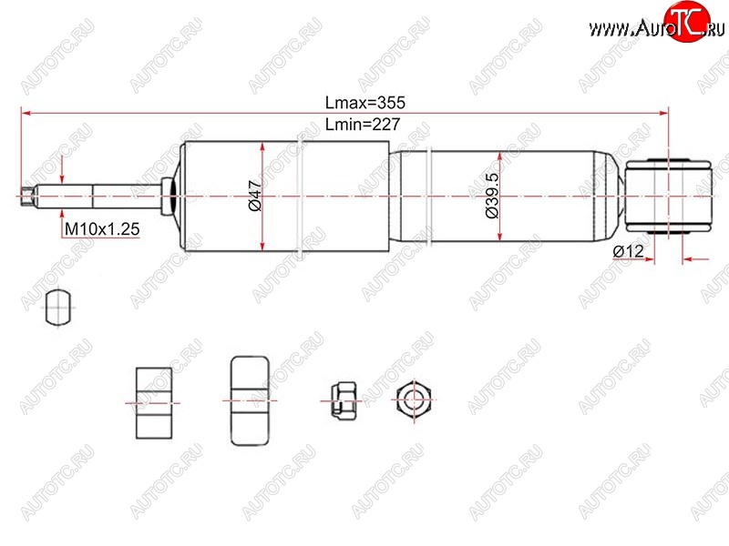 1 999 р. Амортизатор передний LH=RH SAT Toyota LiteAce Noah (1996-2001)  с доставкой в г. Нижний Новгород