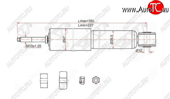 1 499 р. Амортизатор передний SAT Toyota LiteAce Noah (1996-2001)  с доставкой в г. Нижний Новгород