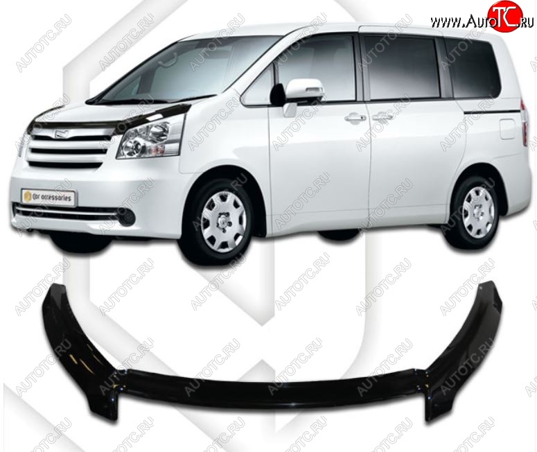 2 699 р. Дефлектор капота CA-Plastiс exclusive  Toyota Noah  2 (2007-2010) дорестайлинг (Classic черный, Без надписи)  с доставкой в г. Нижний Новгород