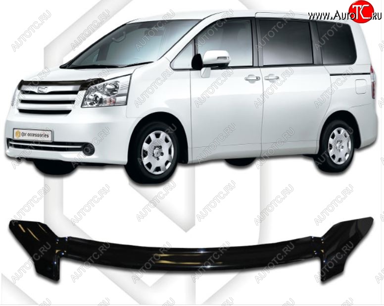 2 199 р. Дефлектор капота CA-Plastiс  Toyota Noah  2 (2007-2010) дорестайлинг (Classic черный, Без надписи)  с доставкой в г. Нижний Новгород