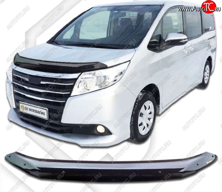 2 079 р. Дефлектор капота CA-Plastiс  Toyota Noah  3 (2014-2017) дорестайлинг (Classic черный, Без надписи)  с доставкой в г. Нижний Новгород