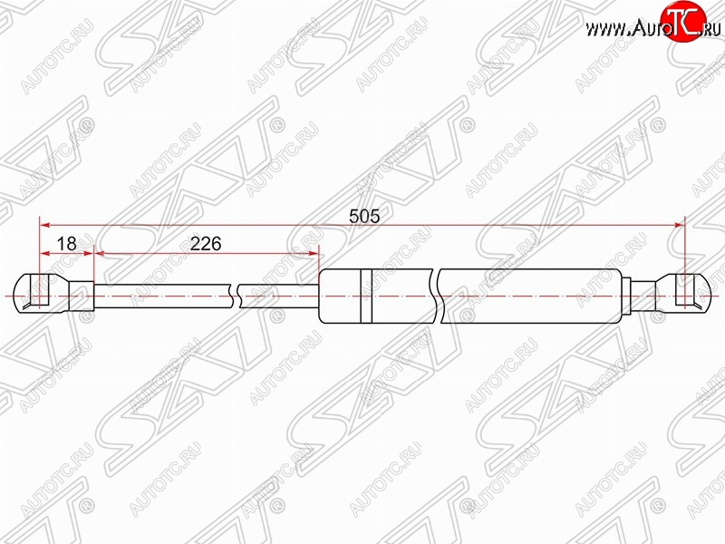 599 р. Газовый упор крышки багажника SAT  Toyota Prius  XW30 (2009-2011) дорестайлинг  с доставкой в г. Нижний Новгород