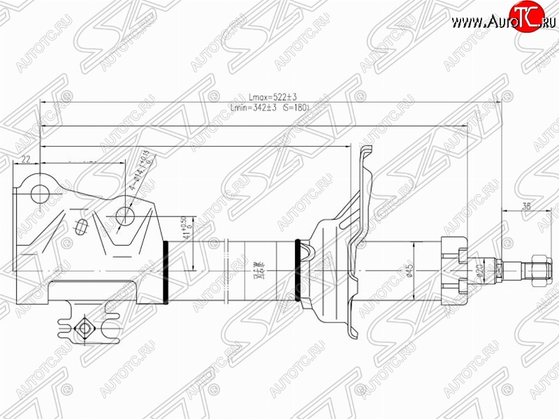 3 199 р. Амортизатор передний SAT (установка на левую или правую сторону) Toyota Raum (2003-2011)  с доставкой в г. Нижний Новгород