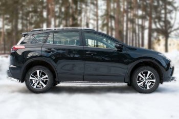 27 699 р. Широкая защита порогов с трубой диаметром 42 мм SLITKOFF v3 Toyota RAV4 XA40 5 дв. рестайлинг (2015-2019)  с доставкой в г. Нижний Новгород. Увеличить фотографию 2