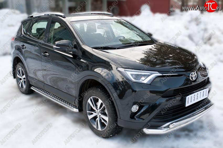 27 699 р. Широкая защита порогов с трубой диаметром 42 мм SLITKOFF v3 Toyota RAV4 XA40 5 дв. рестайлинг (2015-2019)  с доставкой в г. Нижний Новгород