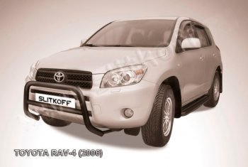 27 999 р. Защита переднего бампера Slitkoff (Ø57 мм, низкая) Toyota RAV4 XA305 5 дв. дорестайлинг (2005-2009) (Нержавейка полированная)  с доставкой в г. Нижний Новгород. Увеличить фотографию 2