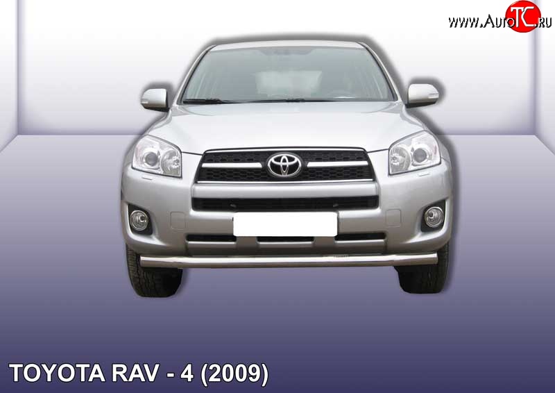 13 499 р. Одинарная защита переднего бампера диаметром 76 мм Slitkoff Toyota RAV4 XA30 5 дв. 1-ый рестайлинг (2008-2010) (Цвет: нержавеющая полированная сталь)  с доставкой в г. Нижний Новгород