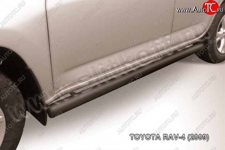 8 399 р. Защита порогов Slitkoff Toyota RAV4 XA30 5 дв. 1-ый рестайлинг (2008-2010) (Цвет: серебристый)  с доставкой в г. Нижний Новгород