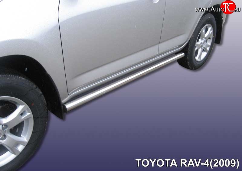 12 699 р. Защита порогов из круглой трубы диаметром 57 мм Slitkoff  Toyota RAV4  XA30 (2008-2010) 5 дв. 1-ый рестайлинг (Цвет: нержавеющая полированная сталь)  с доставкой в г. Нижний Новгород