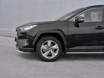 11 999 р. Защита переднего бампера (Ø42 мм, нержавейка) SLITKOFF Toyota RAV4 XA50 5 дв. дорестайлинг (2018-2024)  с доставкой в г. Нижний Новгород. Увеличить фотографию 4