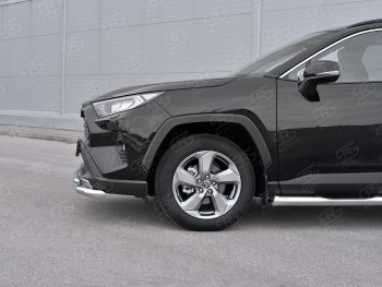 14 599 р. Защита переднего бампера (2 трубы Ø63 и 42 мм, нержавейка) SLITKOFF Toyota RAV4 XA50 5 дв. дорестайлинг (2018-2024)  с доставкой в г. Нижний Новгород. Увеличить фотографию 4