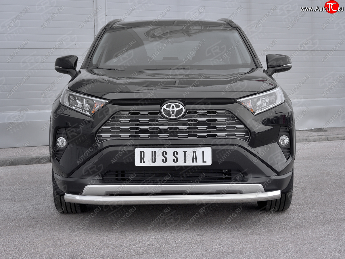 12 999 р. Защита переднего бампера (Ø63 мм, нержавейка) SLITKOFF Toyota RAV4 XA50 5 дв. дорестайлинг (2018-2024)  с доставкой в г. Нижний Новгород