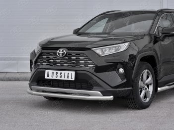 12 999 р. Защита переднего бампера (Ø63 мм, нержавейка) SLITKOFF Toyota RAV4 XA50 5 дв. дорестайлинг (2018-2024)  с доставкой в г. Нижний Новгород. Увеличить фотографию 2