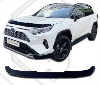 2 099 р. Дефлектор капота CA-Plastiс  Toyota RAV4  XA50 (2018-2025) 5 дв. дорестайлинг (Classic черный, Без надписи)  с доставкой в г. Нижний Новгород. Увеличить фотографию 1