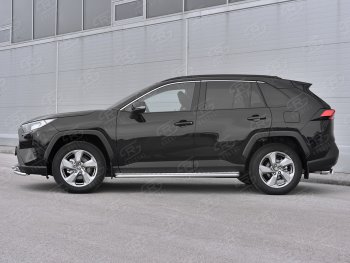 20 499 р. Пороги SLITKOFF d42 с листом Toyota RAV4 XA50 5 дв. дорестайлинг (2018-2024) (лист алюминий, труба сталь)  с доставкой в г. Нижний Новгород. Увеличить фотографию 3