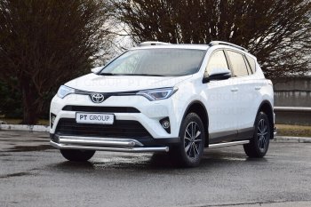 25 999 р. Защита порогов из трубы Ø63 Petroil Tuning Toyota RAV4 XA40 5 дв. дорестайлинг (2012-2015) (Нержавеющая полированная сталь)  с доставкой в г. Нижний Новгород. Увеличить фотографию 4