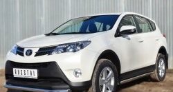 16 299 р. Защита порогов из круглой трубы диаметром 63 мм Russtal Toyota RAV4 XA40 5 дв. дорестайлинг (2012-2015) (Защита порогов с со скосами на торцах (вариант 1))  с доставкой в г. Нижний Новгород. Увеличить фотографию 12