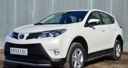 16 299 р. Защита порогов из круглой трубы диаметром 63 мм Russtal Toyota RAV4 XA40 5 дв. дорестайлинг (2012-2015) (Защита порогов с со скосами на торцах (вариант 1))  с доставкой в г. Нижний Новгород. Увеличить фотографию 4