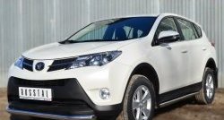 16 299 р. Защита порогов из круглой трубы диаметром 63 мм Russtal Toyota RAV4 XA40 5 дв. дорестайлинг (2012-2015) (Защита порогов с со скосами на торцах (вариант 1))  с доставкой в г. Нижний Новгород. Увеличить фотографию 8