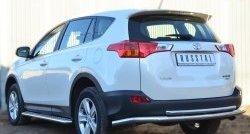 14 799 р. Защита заднего бампера (Ø63 и 42 мм, нержавейка) SLITKOFF  Toyota RAV4  XA40 (2012-2015) 5 дв. дорестайлинг  с доставкой в г. Нижний Новгород. Увеличить фотографию 2