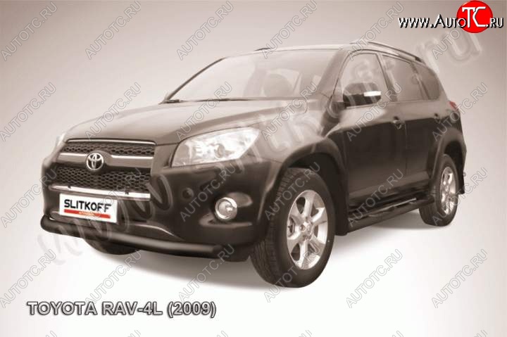 8 499 р. Защита переднего бампера из трубы d76 Slitkoff  Toyota RAV4  XA30 (2009-2010) 5 дв. удлиненный 1-ый рестайлинг (Цвет: серебристый)  с доставкой в г. Нижний Новгород