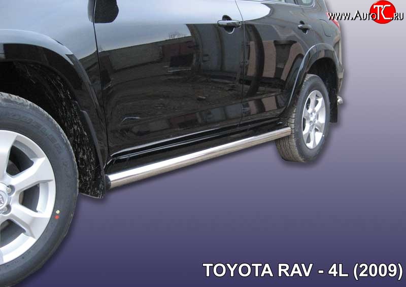 15 399 р. Защита порогов из круглой трубы диаметром 76 мм Slitkoff  Toyota RAV4  XA30 (2003-2010) 5 дв. удлиненный дорестайлинг, 5 дв. удлиненный 1-ый рестайлинг (Цвет: нержавеющая полированная сталь)  с доставкой в г. Нижний Новгород