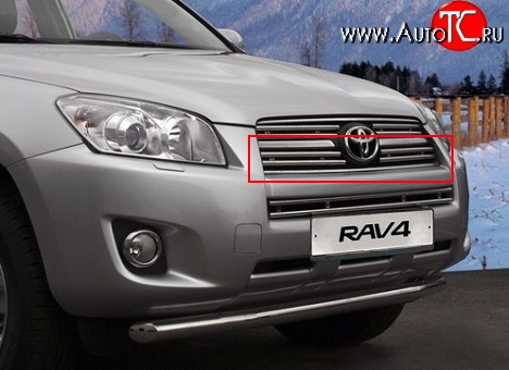 485 р. Декоративные вставки решетки радиатора Novline (нижние, двойные) Toyota RAV4 XA30 5 дв. удлиненный 2-ой рестайлинг (2010-2013)  с доставкой в г. Нижний Новгород