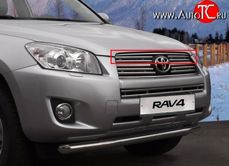 7 799 р. Декоративные вставки решетки радиатора Novline (верхние, двойные) Toyota RAV4 XA30 5 дв. удлиненный 2-ой рестайлинг (2010-2013)  с доставкой в г. Нижний Новгород