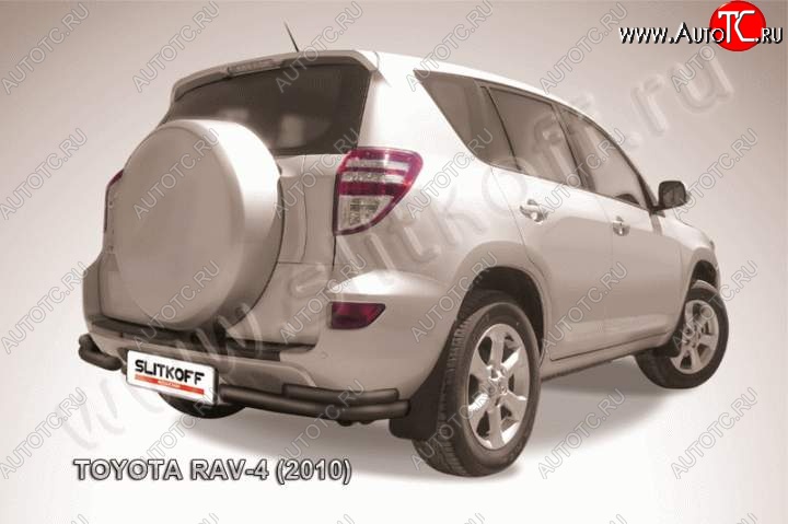 6 999 р. Уголки d57+d42 двойные Toyota RAV4 XA30 5 дв. 2-ой рестайлинг (2010-2013) (Цвет: серебристый)  с доставкой в г. Нижний Новгород