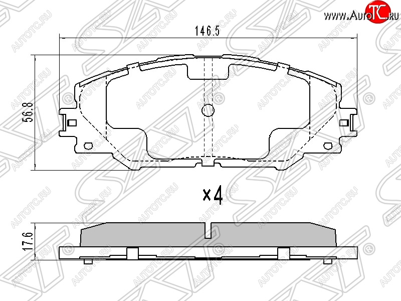 1 299 р. Колодки тормозные SAT (передние) Toyota RAV4 XA40 5 дв. дорестайлинг (2012-2015)  с доставкой в г. Нижний Новгород