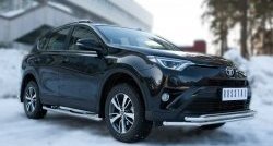 15 199 р. Защита переднего бампера (2 трубыØ42 мм, нержавейка) SLITKOFF  Toyota RAV4  XA40 (2015-2019) 5 дв. рестайлинг  с доставкой в г. Нижний Новгород. Увеличить фотографию 4