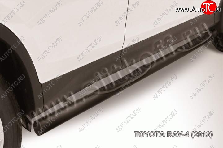 9 749 р. Защита порогов Slitkoff Toyota RAV4 XA40 5 дв. дорестайлинг (2012-2015) (Цвет: серебристый)  с доставкой в г. Нижний Новгород