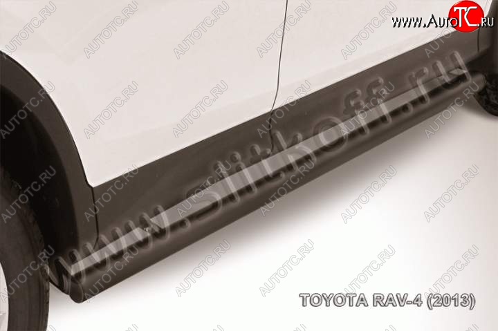 8 349 р. Защита порогов Slitkoff Toyota RAV4 XA40 5 дв. дорестайлинг (2012-2015) (Цвет: серебристый)  с доставкой в г. Нижний Новгород