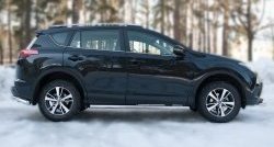 15 299 р. Защита порогов из круглой трубы диаметром 63 мм (рестайлинг) Russtal Toyota RAV4 XA40 5 дв. дорестайлинг (2012-2015) (Защита порогов с со скосами на торцах (вариант 1))  с доставкой в г. Нижний Новгород. Увеличить фотографию 4