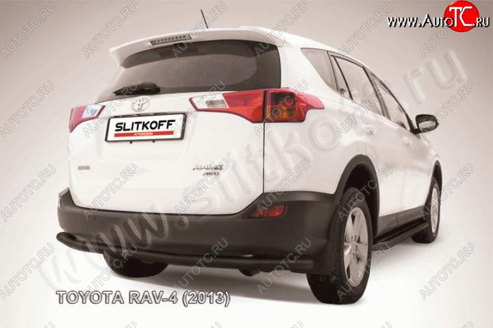 10 499 р. Защита задняя Slitkoff Toyota RAV4 XA40 5 дв. дорестайлинг (2012-2015) (Цвет: серебристый)  с доставкой в г. Нижний Новгород