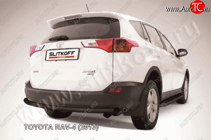 5 599 р. Защита заднего бампера d57 радиусная  Toyota RAV4  XA40 (2012-2015) 5 дв. дорестайлинг (Цвет: серебристый)  с доставкой в г. Нижний Новгород