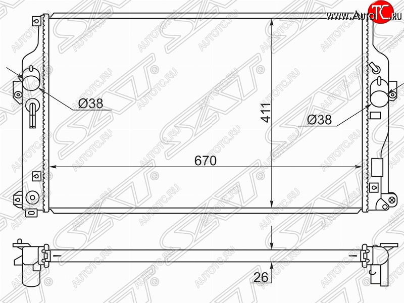 8 699 р. Радиатор двигателя SAT  Toyota RAV4  XA40 (2012-2019) 5 дв. дорестайлинг, 5 дв. рестайлинг  с доставкой в г. Нижний Новгород